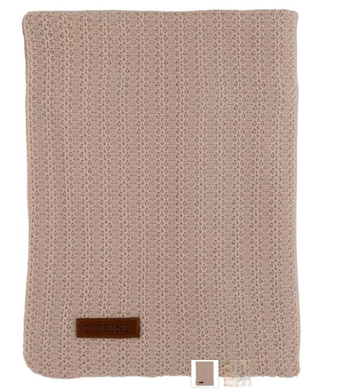 Citrine Crochet Knit Blanket Blush
