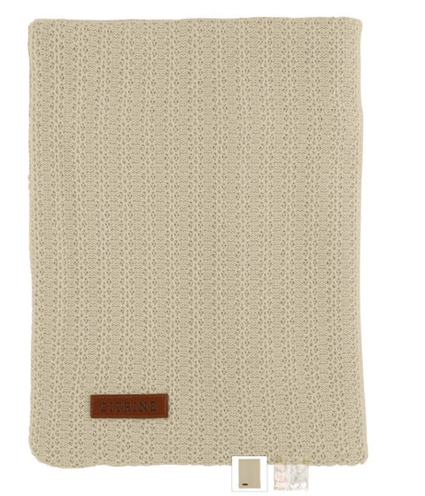 Citrine Crochet Knit Blanket Cream