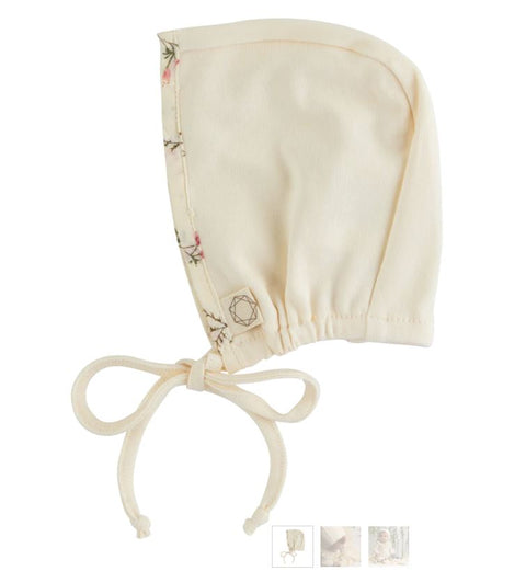 Citrine Floral Smocked Collar Bonnet Cream