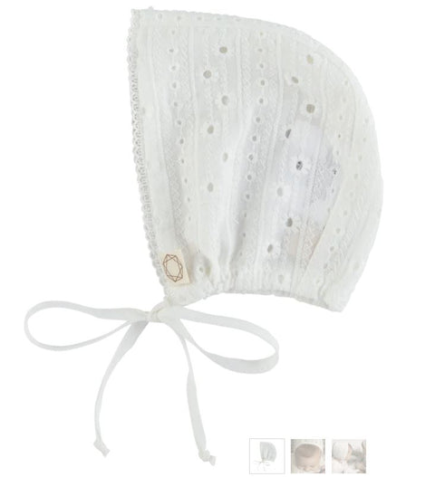 Citrine Lace Wrap bonnet White