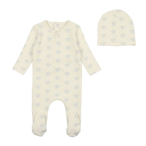 Bee & Dee Paisley Print Footie With Beanie Light Base Boys
