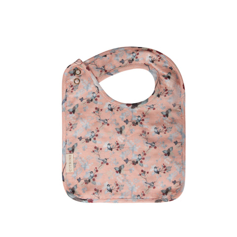 Citrine Leaf Print Bib Pink Leaves