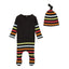 Bee & Dee Striped Footie With Beanie Black Multi